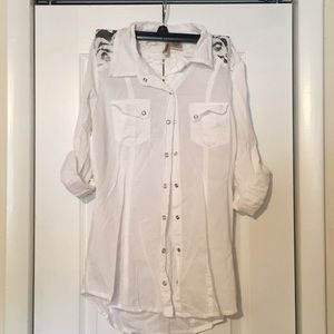 White Button Down Top